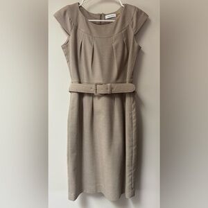 Calvin Klein Beige Belted Dress
